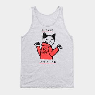 A Cute Cat No Wanting Company Go Away I am Fine Tank Top